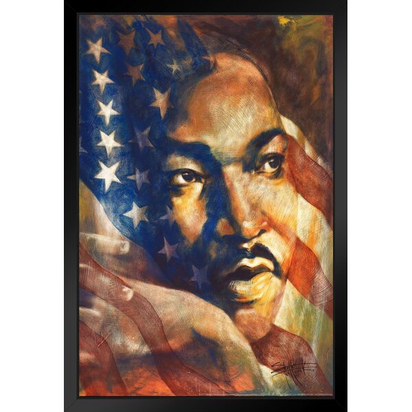Trinx " American Dream MLK Painting By Stephen Fishwick Art White Wood